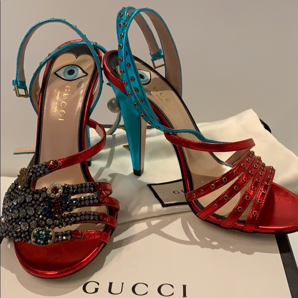 Gucci Wangy Jeweled Sandal - Picture 1 of 6